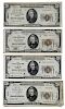 Eight U.S. 1929 Federal & National Notes