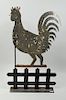 Painted Sheet Iron Rooster Weathervane