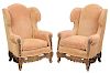 Pair of Rustic Italian Rococo Style Arm Chairs