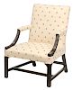 Chippendale Mahogany Upholstered Library Chair