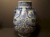 ANTIQUE Chinese Large Blue and White Deer Urn (ZUN), late Qing 19th C, 15" high