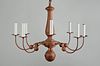 Country Painted Wood/Iron Chandelier