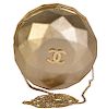 Round Faceted CHANEL Metallic Gold Evening Bag