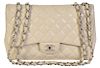 CHANEL Jumbo Claire Shoulder Bag w/ Caviar Leather