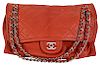 Red Quilted CHANEL Leather Shoulder Bag / Handbag