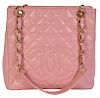 CHANEL 'Petite Shopper' Pink Caviar Leather Bag