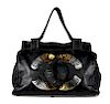 Large Black Lambskin Leather CHANEL Tote Bag