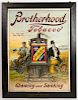BROTHERHOOD TOBACCO CARDBOARD ADVERTISING SIGN