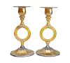 Pair LCT Tiffany Favrile Gold Candlesticks