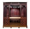 * A Large Chinese Hongmu Ten-Post Canopy Bed, Babuchuang Height 97 x width 90 x depth 101 inches.