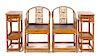 * A Set of Four Chinese Spotted Bamboo Furnitures Height 37 x width 20 x depth 17 inches.