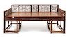 * A Large Chinese Spotted Bamboo Luohan Bed, Luohanchuang Height 32 1/4 x width 46 x depth 23 inches.