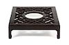 * A Chinese Black Lacquered Softwood Footrest, Jiaota Height 7 x width 25 x depth 27 1/4 inches.