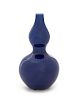 * A Small Chinese Blue Glazed Porcelain Double Gourd Vase Height 4 1/2 inches.