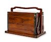 * A Chinese Huanghuali Two-Tier Picnic Box and Cover, Tihe Height 8 1/2 x width 11 x depth 6 inches.