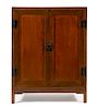 * A Chinese Tielimu and Cedar Wood Cabinet, Fangjiaogui Height 56 1/2 x width 43 3/4 x depth 18 1/2 inches.