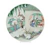 * A Large Famille Verte Porcelain Charger Diameter 14 inches.