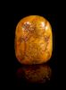 * A Carved Yellow Soapstone Boulder Height 3 3/4 inches.