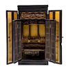 * A Japanese Lacquered Buddhist Shrine Height 47 3/4 x width 18 1/2 x depth 14 1/4 inches.