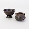 Two Burnished Black Pottery Vessels