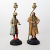 Pair of Crèche Figures Mounted as Lamps