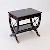 Empire Style Gilt-Metal-Mounted Ebonized and Caned Side Table, of Recent Manufacture