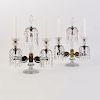 Pair of Regency Brass and Cut Glass Two-Light Candelabra