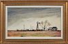 Peter Hurd (1904-1984, New Mexico), "The Abandoned Ranch," oil on board , signed lower left, titled verso with a label for Raydon Gallery, in a wide g