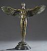 After Adolph Alexander Weinman (1870-1952, American), "The Rising Sun" or "Icarus," patinated bronze figure, late 19th c., presented on a circular bla