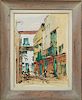 Arnold Turtle (1892-1954, New Orleans), "Exchange Alley, New Orleans," watercolor and ink, titled lower left, signed lower right, presented in a pickl