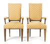 A Pair of Directoire Style Fauteuils, Height 41 1/2 inches.