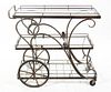 A French Steel Tea Cart, Width 40 inches.