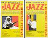 Noel Rockmore (1928-1993, New Orleans), "New Orleans Jazz and Heritage Festival Posters," 1970, pair of offset chromolithographs featuring, respective