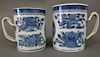 Two Chinese Blue and White Fitzhugh Large Mugs