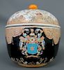 Asian Porcelain Covered Bowl with Armorial Crest