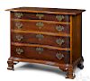 New England Chippendale mahogany oxbow chest