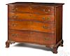 Connecticut Chippendale cherry oxbow chest