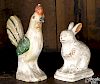 Pennsylvania chalkware rooster and rabbit