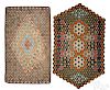 Two felt penny rugs