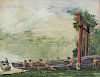 John La Farge (American, 1835-1910)  A Torii on Lake Chuzenji, Japan