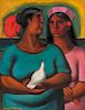 Angel Chávez (Peruvian, 1929-1995)  Two Women with a Dove