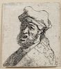 Rembrandt van Rijn (Dutch, 1606-1669)  Man Crying Out, Three-Quarters Left: Bust