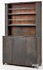 New England painted pine open top cupboard