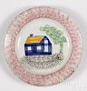 Red spatter schoolhouse plate