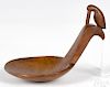 Small Native American Indian carved maple effigy scoop