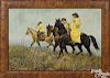 Wes Chapman, oil of three cowboys on horseback