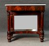 CLASSICALLY CARVED MAHOGANY PIER TABLE W/ MARBLE