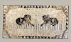 19THC. FINELY HOOKED RUG OF TWO DOGS MOUNTED