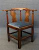 LATE 18THC. MAHOGANY CHIPPENDALE CORNER CHAIR