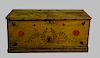 PAINT DECORATED CHROME YELLOW HOPE CHEST DATED